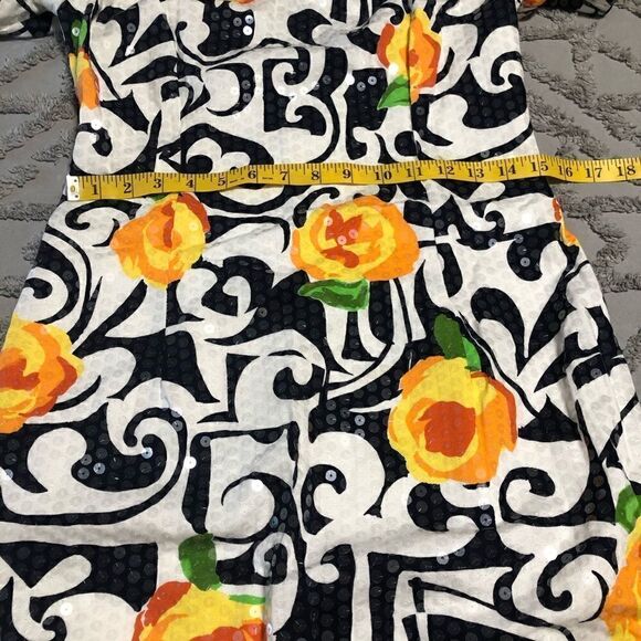 vintage Chancelle abstract floral print sequined dress size 6 - Picture 6 of 14